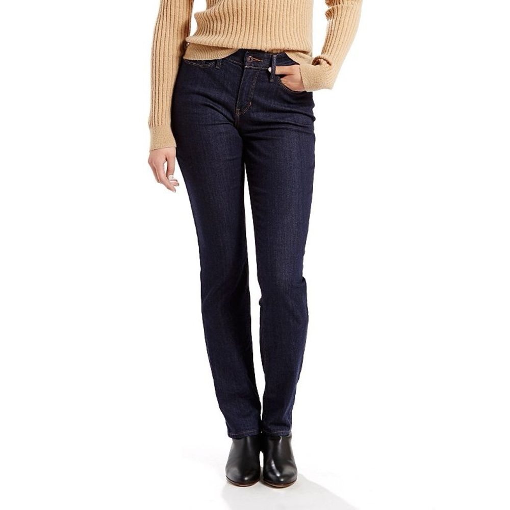 3/$10 Levi’s Perfect Waist Straight Dark Wash Denim Jeans